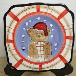 VTG Santa Bear Plate A&R Home Sweet Home 8"X8"Plate New